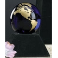 Cobalt Blue Glass World Globe Award w/ Base (3")